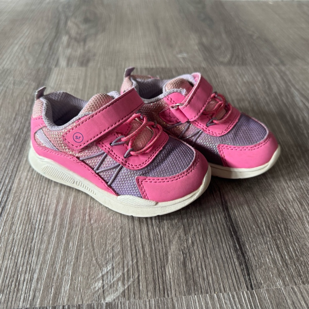 Baby Stride Rite Pink and Purple Sneakers with Velcro Straps